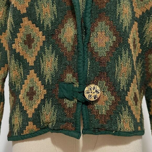 Vintage Ellen Richman Tapestry Jacket S Boho Western Southwestern Kilim Eclectic - Picture 7 of 13